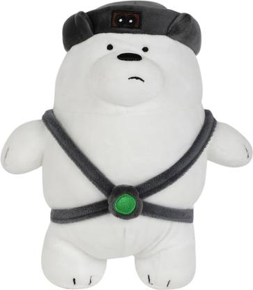 MINISO We Bare Bears Standing Plush Toy with Hat Ice Bear  - 25 cm