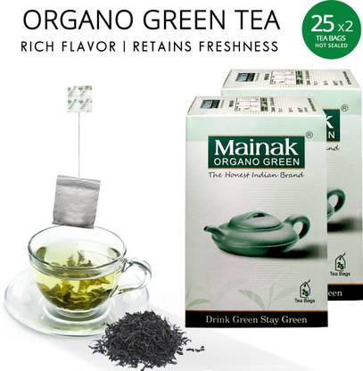 Mainak 100% Pure and Natural Organo Green Tea Bags Box