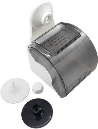 Shopper52 Waterproof Bathroom Toilet Tissue Paper Roll Holder Mobile Stand with Power Suction Cup Acrylic Toilet Paper Holder
