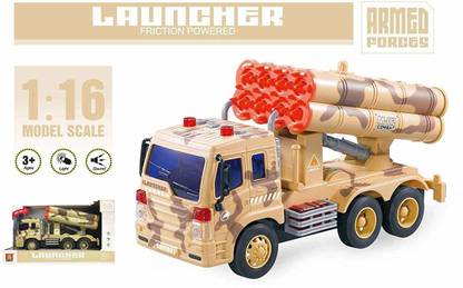 TOYZGANG Missile Truck, Military Toy for Kids, Push and Go Toy for Kids, Army Truck Toys for Kids, Rocket Launcher Toy