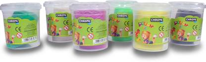 CHROME Play Dough Kit, 6 Colours Tubs Of Dough.