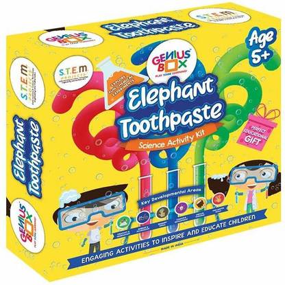 Genius Box Elephant Toothpaste Science Activity Kit for 5+ Year Age: Birthday Gift, Return Gift, DIY, Educational Toy, Learning Kit, STEM Toy