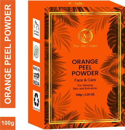 Nuerma Science Natural Orange powder face pack For Glowing Skin & Removing Pimples, Scars & Boosten Collagen (Orange Peel)