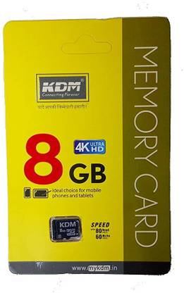 KDM SD71-0.8GB MICRO 8 GB SD Card Class 10 80 MB/s  Memory Card Compatible with Mobile