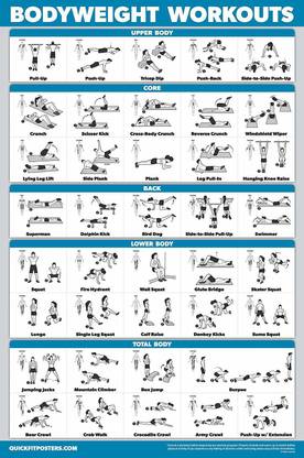 Bodyweight Exercise Poster - Gym workout Paper Print