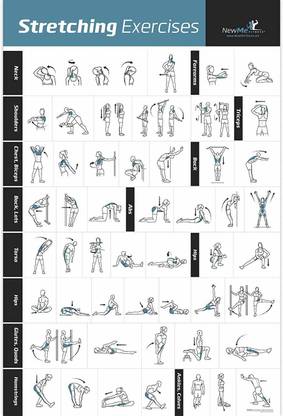 Stretching Exercise Poster - Gym workout Paper Print