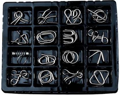 JohnMacc 16 In 1 IQ Busters Metal Ring Mind Development And Brain Teaser Magic Puzzles