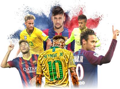 DivineDesigns 43 cm Brazil Player Neymar Jr. Sticker ( Size :- 66 X 51 cm ) Self Adhesive Sticker