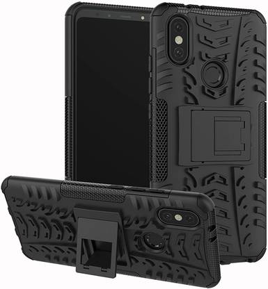 FancyArt Back Cover for Mi A2 Case, Kickstand Back Case for Xiaomi Mi A2 (D2 Black)