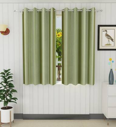 Tanishka Fabs 152 cm (5 ft) Polyester Semi Transparent Window Curtain (Pack Of 2)