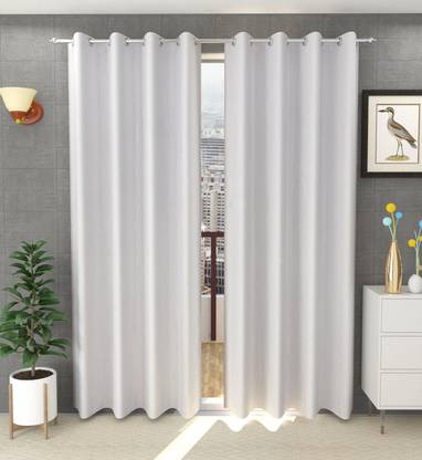 Tanishka Fabs 213 cm (7 ft) Polyester Semi Transparent Door Curtain (Pack Of 2)