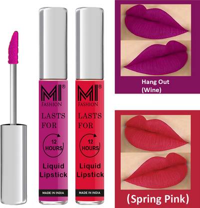 MI FASHION Matte Liquid Lipsticks Waterproof Long Lasting Pigmented Lip Gloss Set of 2 Code-494