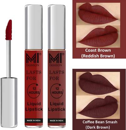 MI FASHION Liquid Lipstick Combo Set of 2 |Matte|Waterproof|Kiss Proof|Long Lasting| and |Made in India| Code-478