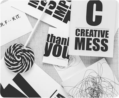 Cowo Creative mess with lollypop paper text ( typography) Non Slip Base Mousepad