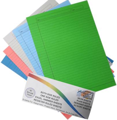 MAJESTIC BASKET High Quality Both Side Ruled SHEETS FOR PROJECT/ASSIGNMENT [3 Pack of 60 Sheets] Both Side Ruled Lines A4 100 gsm A4 paper