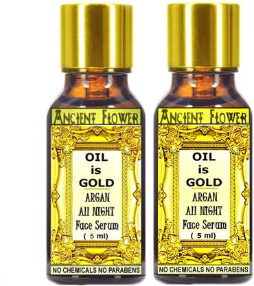 ANCIENT FLOWER Oil Is Gold Argan Night Face Serum 5ml + 5ml