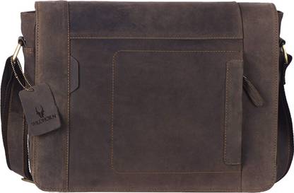 WILDHORN 100% Genuine Leather Laptop Messenger Bag for Mens Waterproof Laptop Sleeve/Cover