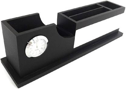 SMART WORLD 3 Compartments MDF WOODEN PEN STAND