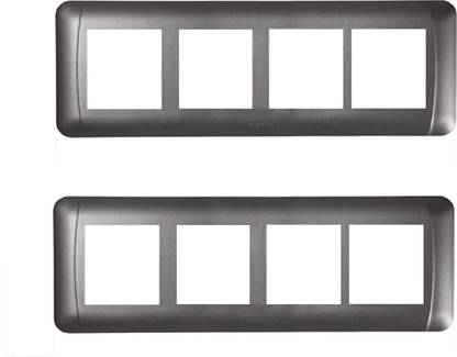 HAVELLS 8 Module Horizontal Cover Plate (Magnesium Grey, Pack of 2) Wall Plate