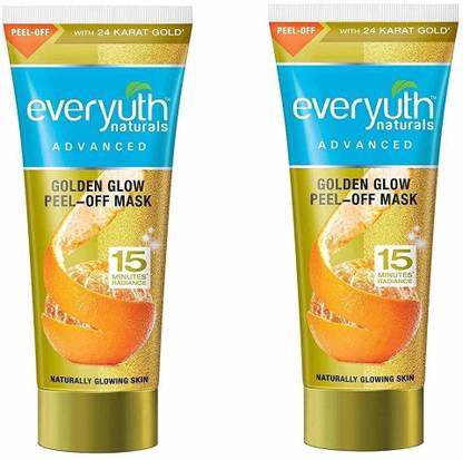 Everyuth Naturals Golden Glow Peel-Off Mask With 24K Gold (50gms × 02qty), For instant Fairness and Golden Glow