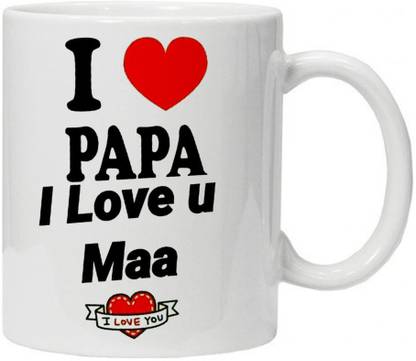 kreative rainbowbliss I Love Papa I Love u Maa Ceramic Coffee Mug