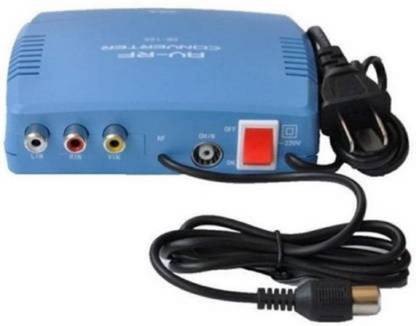 JAMUS RF Modulator AV-RF AV-TV Converter RCA Ant Input To F Type Coax Output DVD One piece Media Streaming Device (SKY BLUE) Media Streaming Device