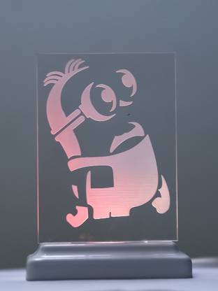 YONKER Acrylic Minion Night Lamp Color Changing LED Table Night Lamp / 3D Night Lamp Decoration for Bedroom / Corridor / Living Room / shrine / temple / festivals Night Lamp (10 cm, Multicolor) Table Lamp