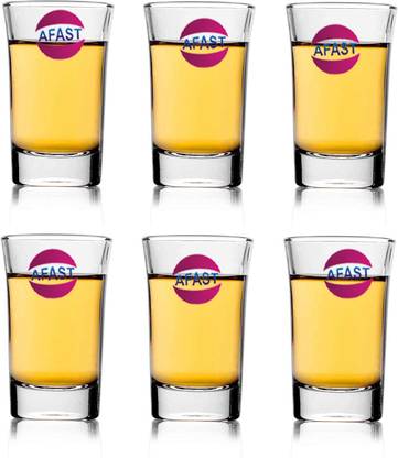 AFAST (Pack of 6) New Stylish Transparent Drinking Glass (Set Of 6), 30Ml- GH52 Glass Set Shot Glass