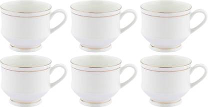 SkyKey Pack of 1 Bone China Transparent Tea Mug with Handle Coffee Cups for Warm and Cold Beverage