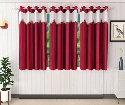 Ville Style 152 cm (5 ft) Polyester Room Darkening Window Curtain (Pack Of 3)