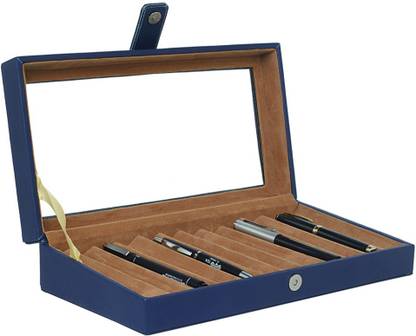 Leather World 12 Compartments PU Pen Storage Box Organizer Gifts