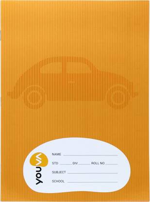 NAVNEET Youva Soft Bound 18x24 cm Brown Book-size Notebook Single Line 124 Pages