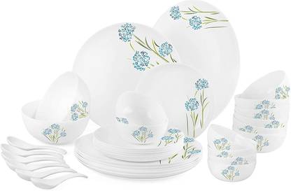 cello Pack of 33 Opalware Spring Bloom Dinner Set