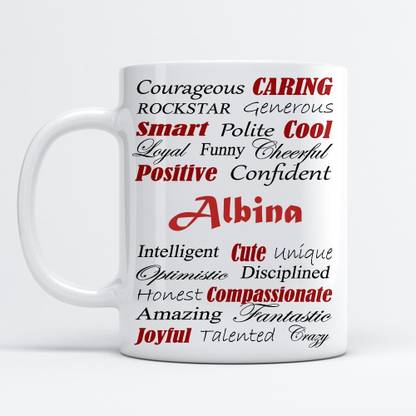 Beautum Amazing Personality Albina (350) ml Good Personality White Ceramic Coffee Mug