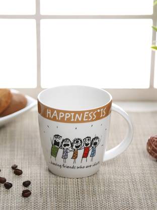CLAY CRAFT MM-ANGEL-HAPP-HAVING FRIENDS Ceramic Coffee Mug