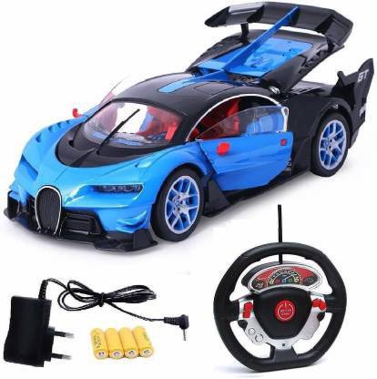 meeraenterprise Bugatti Style Steering Remote Control Car with Openable Doors and Rechargable Batteries For Kids (Multicolor)