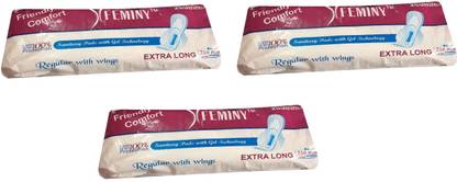 FEMINY Sanitary Napkins 6Pads Per Pack (pack of 3) Sanitary Pad