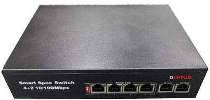 CP PLUS 6 Port Fast Ethernet Switch with 4 PoE (CP-DNW-H4H2-6) Media Streaming Device