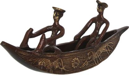 eCraftIndia Antique Finish 2 Men in Boat Brass Decorative Decorative Showpiece  -  12 cm