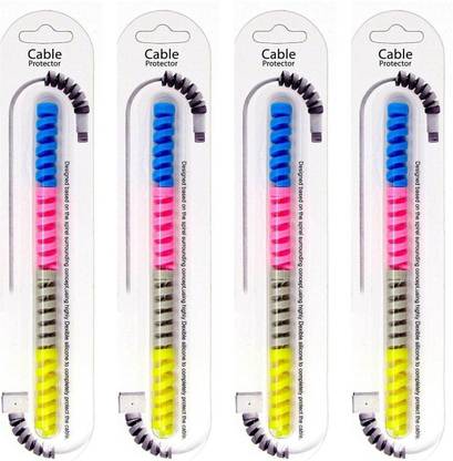 BBS PRO ( 16 Pieces ) Android & iPhone Charger Cable Protector Cable Protector (Multi Color) Cable Protector