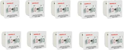 HAVELLS ORO 25A Motor Starter (Glossy White, Pack of 10) 25 A One Way Electrical Switch