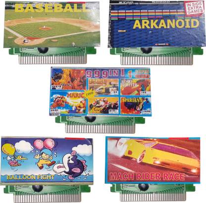 VK MART 8 Bit Tv Video Game Cassetts Like ARKANO-999-BALLOON-ZIPPY-BASE (Latest)
