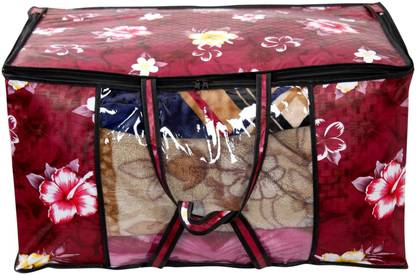 The Furnishing Tree Floral Pattern Red Blanket/Quilt Bag TFTBK66_L
