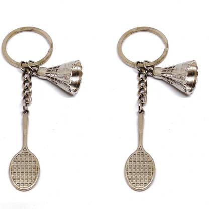 Alvika's Badminton Shuttle Cock - Silver & Badminton Shuttle Cock - Silver Key Chain