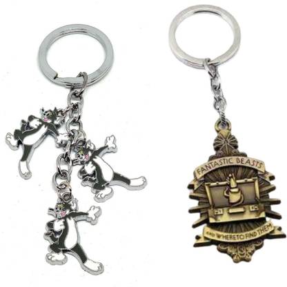 Alvika's Tom Cat 3 Token Pendant - Multicolor & Harry Potter's Fantastic Beasts and Where to Find Them - Golden Key Chain