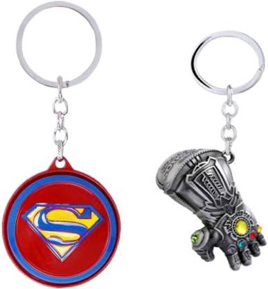 Alvika's Superman Revolving Shield - Multicolor & Avangers Thanos's Infinity Gauntlet - Silver Key Chain