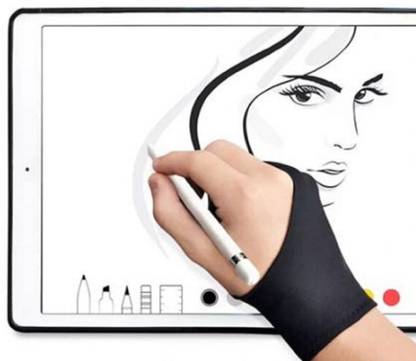 ICABLE Two Finger Anti-fouling Glove,both For Right And Left Hand Artist Drawing For Any Graphics Drawing Tablet Reusable Paint Glove