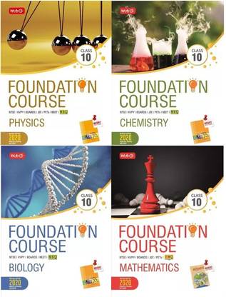 MTG Foundation Course For JEE/NEET/Olympiad/NTSE Physics, Chemistry, Biology, Mathematics (4 Books Set) For Class 10th