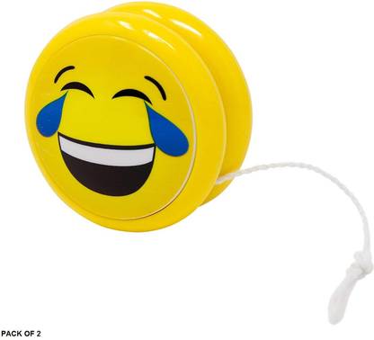 Krypton Emoji Yoyo - Light-up Faces Smiling Retractable String Toys. Pack of 2 Toy Yoyo