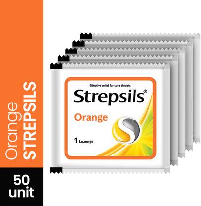 Strepsils Medicated Sore Throat Lozenges – 50 Count (10 strips x 5 lozenges/strip) Capsules